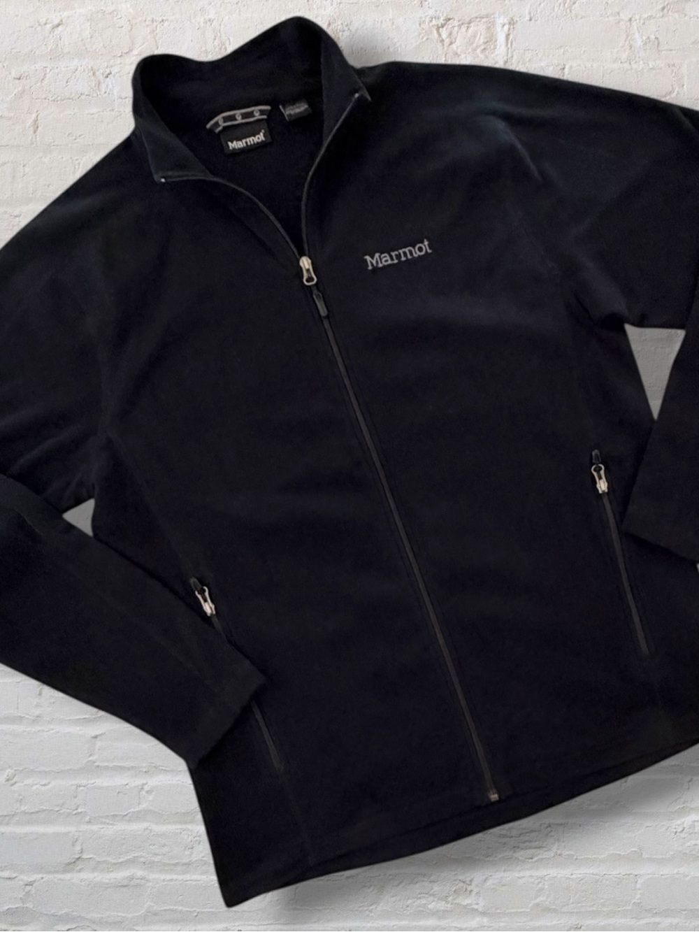 Marmot Black Full Zip Fleece Jacket Men’s Large Zip Pockets Outdoor - Picture 2 of 11